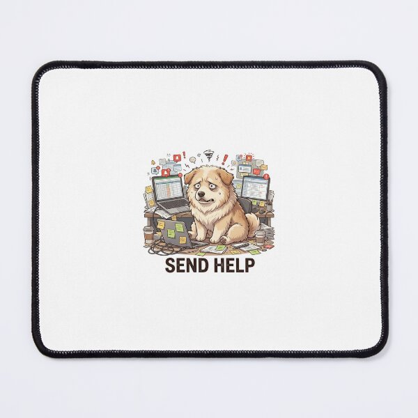 Item preview, Send Help – Overworked Office Dog Burnout Sticker designed and sold by wildbest.