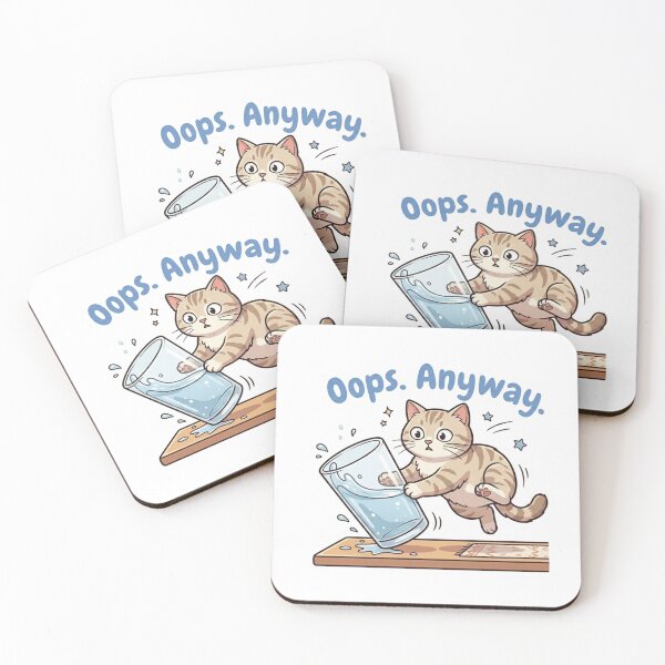 Item preview, Mischievous Cat Dropping Glass Sticker designed and sold by Mochi-Sprites.