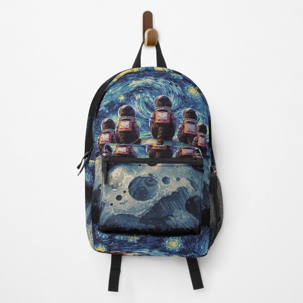 Item preview, Space Cats on the Moon in Van Gogh's Starry Night designed and sold by EschatonGarden.