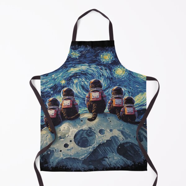 Item preview, Space Cats on the Moon in Van Gogh's Starry Night designed and sold by EschatonGarden.