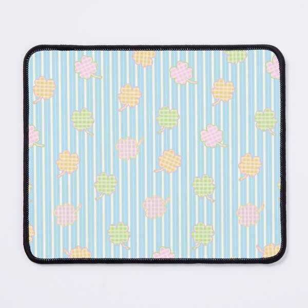 Item preview, Checked-Pattern Clover Leaf on White-Blue Stripe Background designed and sold by kindacute-shop.