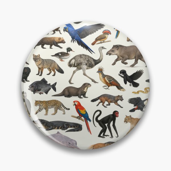 Item preview, Animals of Brazil Retro Style Wildlife Identification Chart designed and sold by kakarikihill.