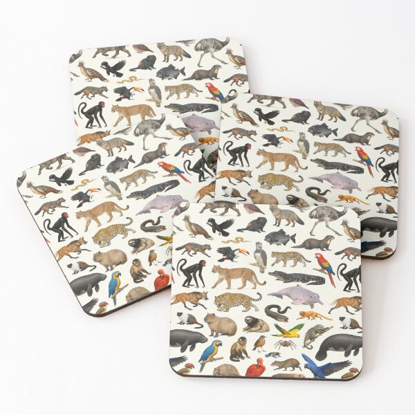 Item preview, Animals of Brazil Retro Style Wildlife Identification Chart designed and sold by kakarikihill.