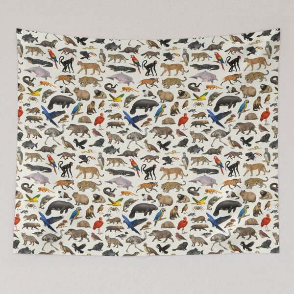 Item preview, Animals of Brazil Retro Style Wildlife Identification Chart designed and sold by kakarikihill.
