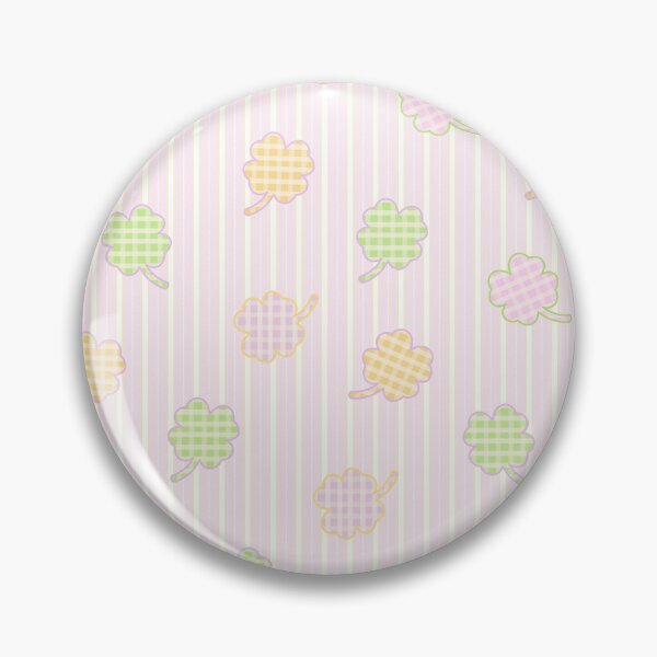 Item preview, Checked-Pattern Clover Leaf on White-Pink Stripe Background designed and sold by kindacute-shop.