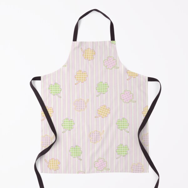 Item preview, Checked-Pattern Clover Leaf on White-Pink Stripe Background designed and sold by kindacute-shop.