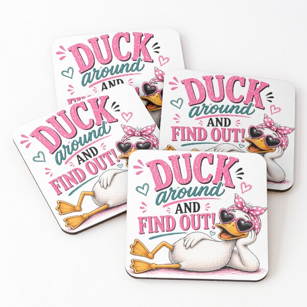 Item preview, DUCK around and FIND out~ adorable duck design, Farm animal fun, sarcastic quotes, sassy duck designed and sold by ShayeCollective.