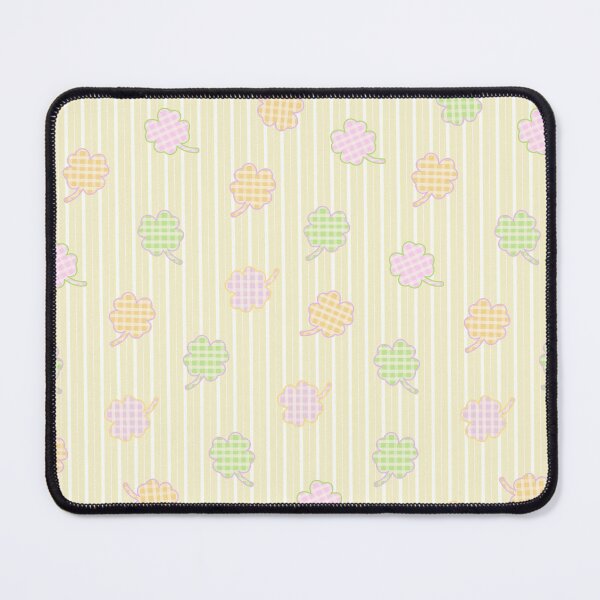Item preview, Checked-Pattern Clover Leaf on White-Yellow Stripe Background designed and sold by kindacute-shop.