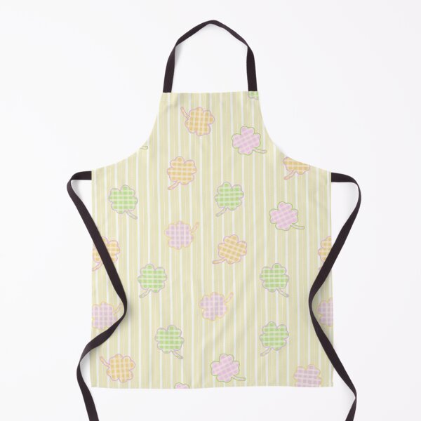 Item preview, Checked-Pattern Clover Leaf on White-Yellow Stripe Background designed and sold by kindacute-shop.