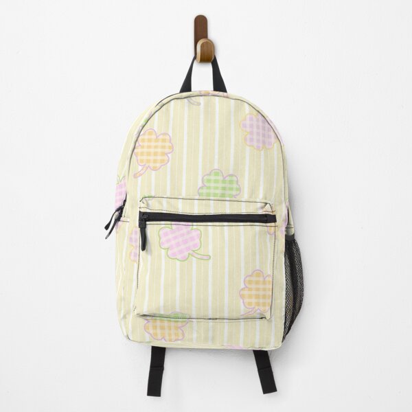 Item preview, Checked-Pattern Clover Leaf on White-Yellow Stripe Background designed and sold by kindacute-shop.