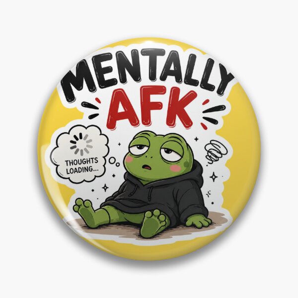Item preview, Mentally AFK Funny Frog Sticker | Brain Not Responding Meme | Relatable Gen Z Humor designed and sold by Digital_products_0111.