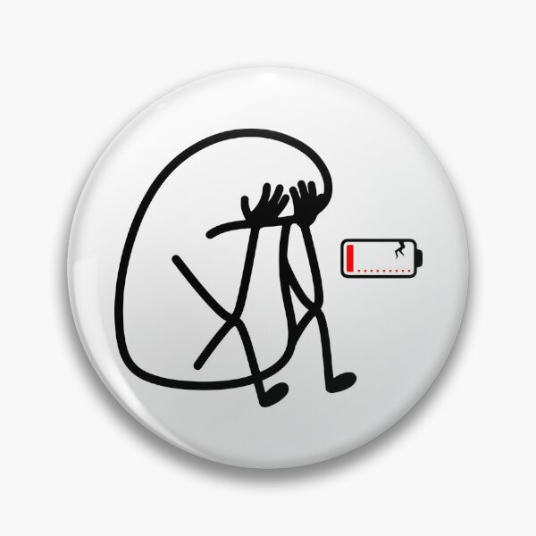 Item preview, Low Battery - Exhausted Flork Meme Social Anxiety Sticker designed and sold by Antonio Piguave.