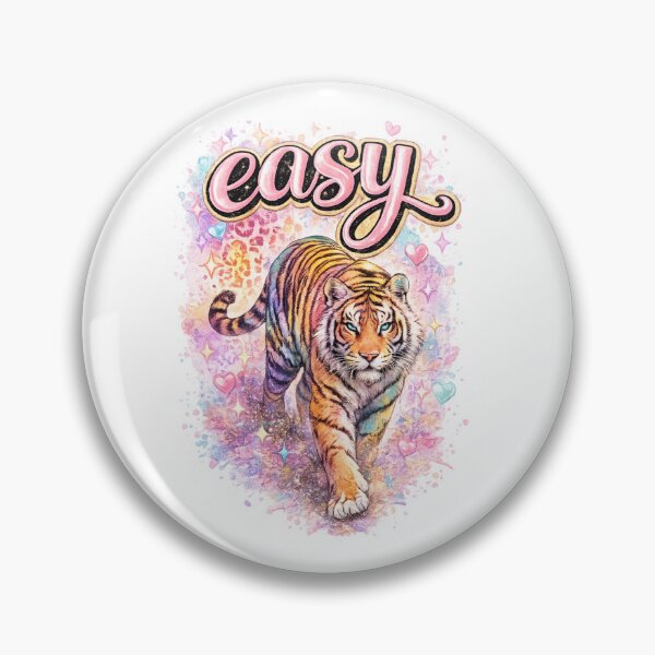 Item preview, Easy Tiger Colorful Girly Tiger Graphic Cute Wild Aesthetic Sticker designed and sold by Dana  Burke.