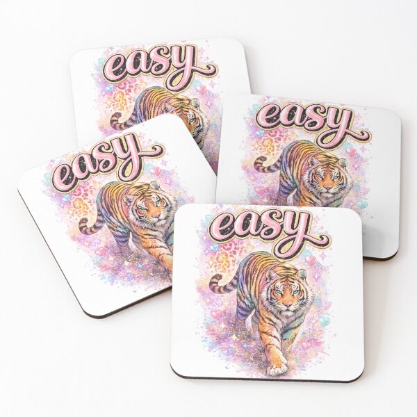 Item preview, Easy Tiger Colorful Girly Tiger Graphic Cute Wild Aesthetic Sticker designed and sold by Dana  Burke.