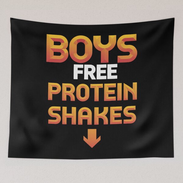 Item preview, Boys Free Protein Shakes Gay Gym LGBT Pride Month Joke designed and sold by PunkNation-Arts.