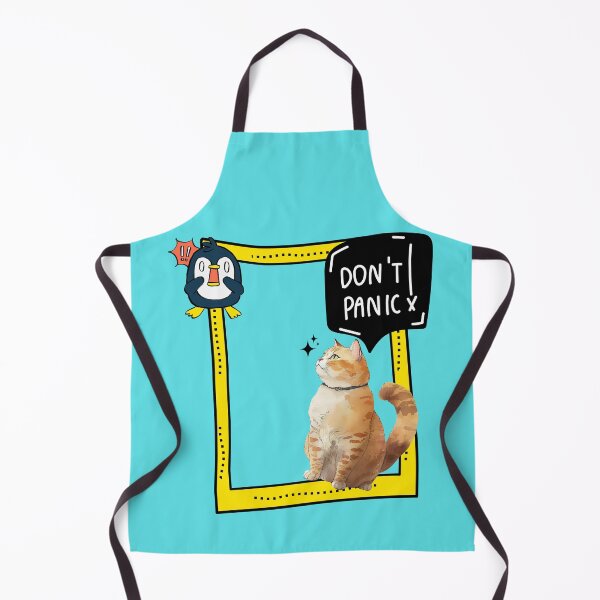 Item preview, Don’t Panic Cat and Penguin Funny Design designed and sold by TheBeeKindSpace.