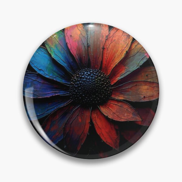 Item preview, Fractured Light | Dark Rainbow Textured Floral Art Print designed and sold by WitchyBotanicaArt.