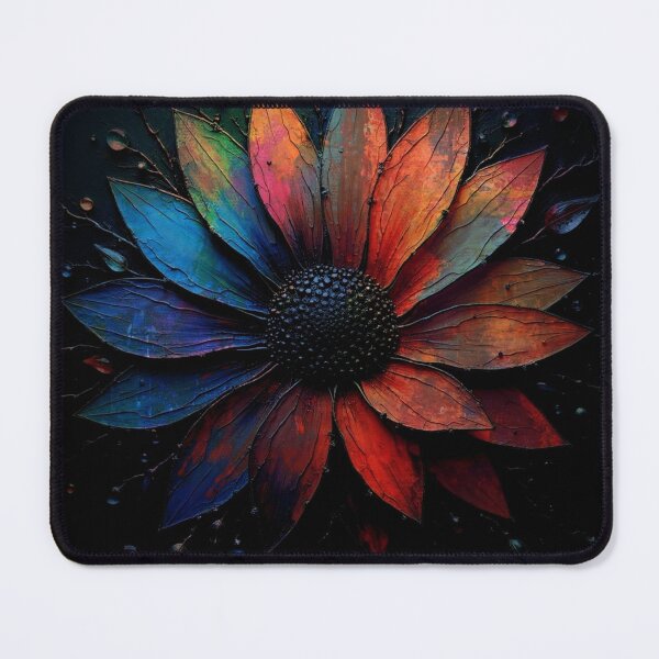 Item preview, Fractured Light | Dark Rainbow Textured Floral Art Print designed and sold by CunningMaskPrints.