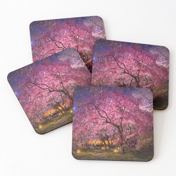 Item preview, Japanese Garden at Night with Cherry Blossoms designed and sold by CJChronicles.