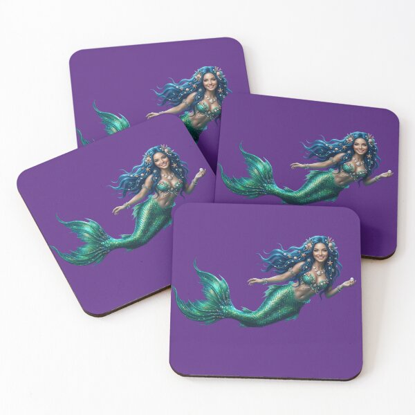 Item preview, Three Magical Mermaids in Golden Coral Reef designed and sold by Laaltex.