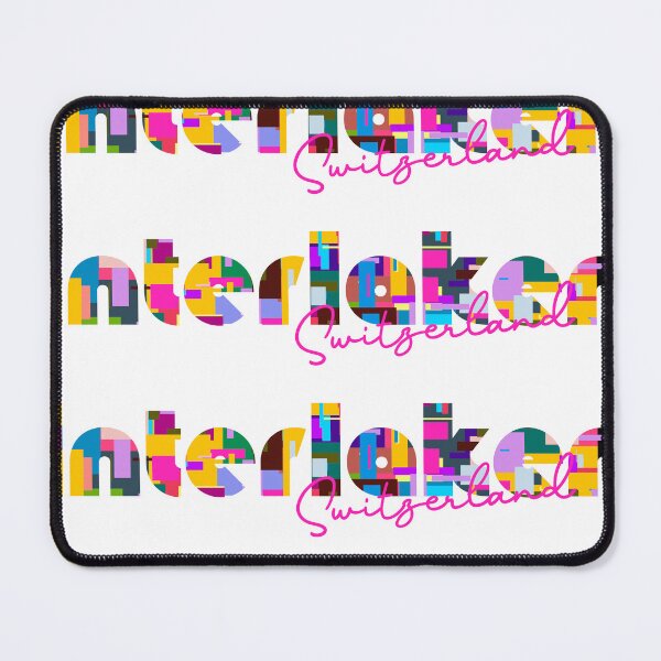 Item preview, Interlaken, Switzerland, Vibrant Abstract City Typography Art designed and sold by Wanderful-roads.