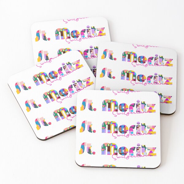 Item preview, St. Moritz, Switzerland, Vibrant Abstract City Typography Art designed and sold by Wanderful-roads.