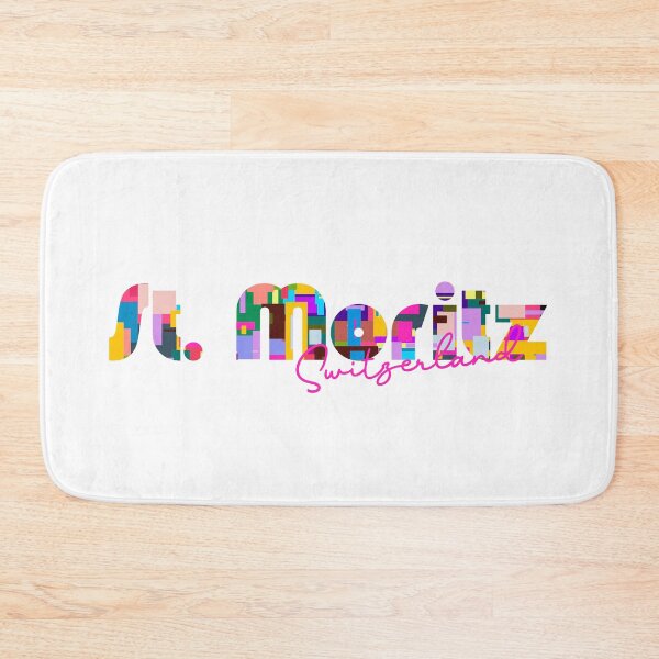 Item preview, St. Moritz, Switzerland, Vibrant Abstract City Typography Art designed and sold by Wanderful-roads.