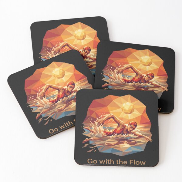 Item preview, Go with the Flow - Geometric Swimming Art designed and sold by Mania Graphix.