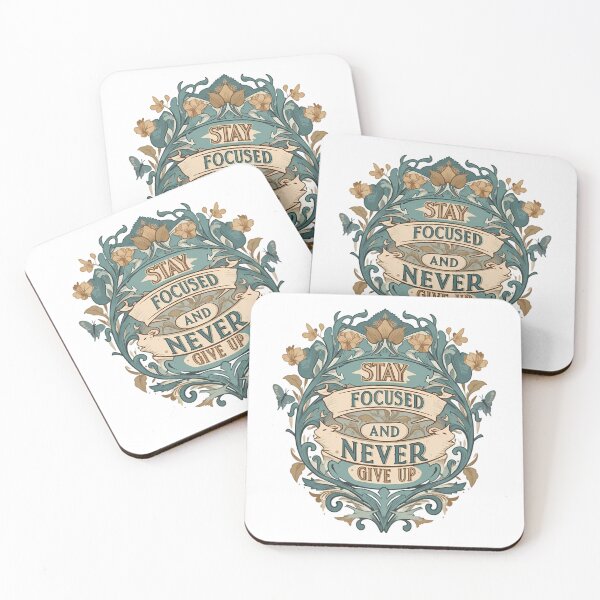Item preview, Stay Focused Never Give Up Ornate Floral Scroll designed and sold by chattsuede.