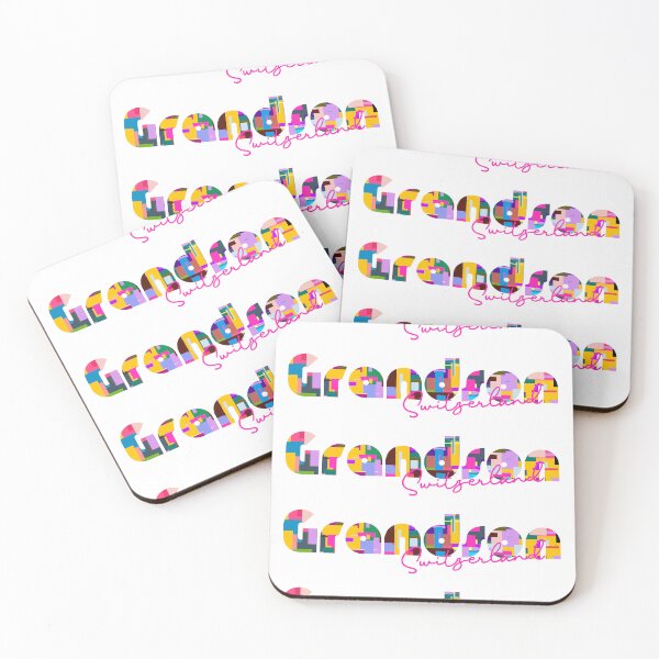 Item preview, Grandson, Switzerland, Vibrant Abstract City Typography Art designed and sold by Wanderful-roads.