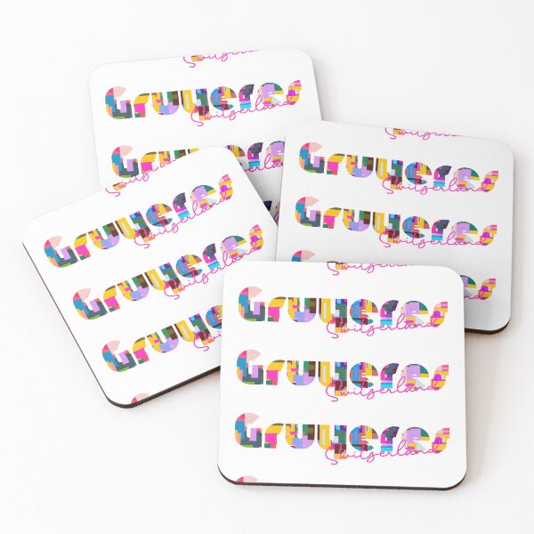 Item preview, Gruyères, Switzerland, Vibrant Abstract City Typography Art designed and sold by Wanderful-roads.