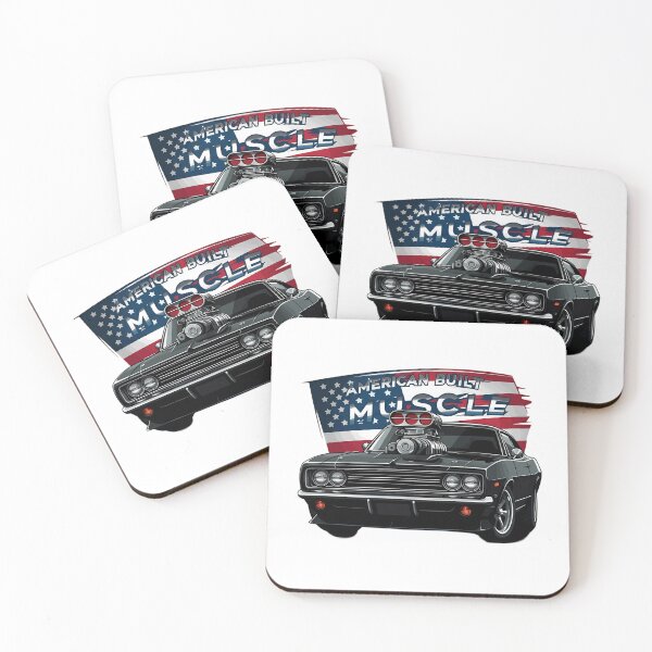 Item preview, American Built Muscle Car with Waving Flag designed and sold by chattsuede.