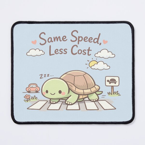 Item preview, Cute Slow Turtle Crossing | Cozy Pastel Aesthetic "Same Speed Less Cost" Funny Minimal Art designed and sold by PopCulturePixel.