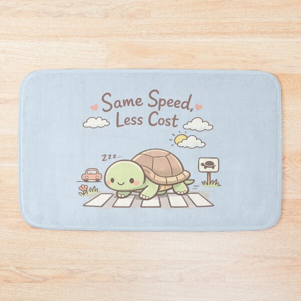 Item preview, Cute Slow Turtle Crossing | Cozy Pastel Aesthetic "Same Speed Less Cost" Funny Minimal Art designed and sold by PopCulturePixel.