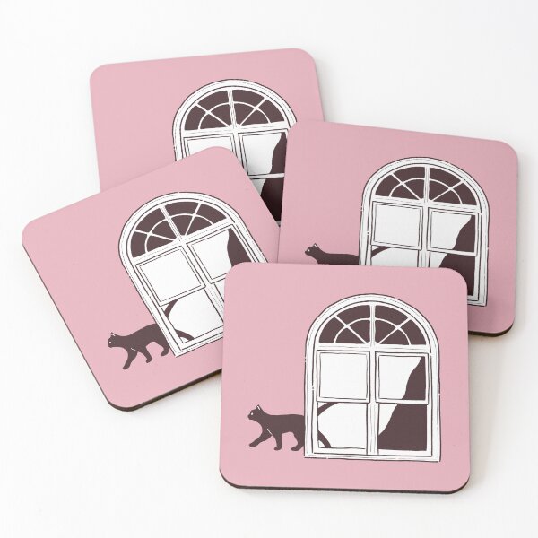Item preview, cat at the window (pink) designed and sold by ht.