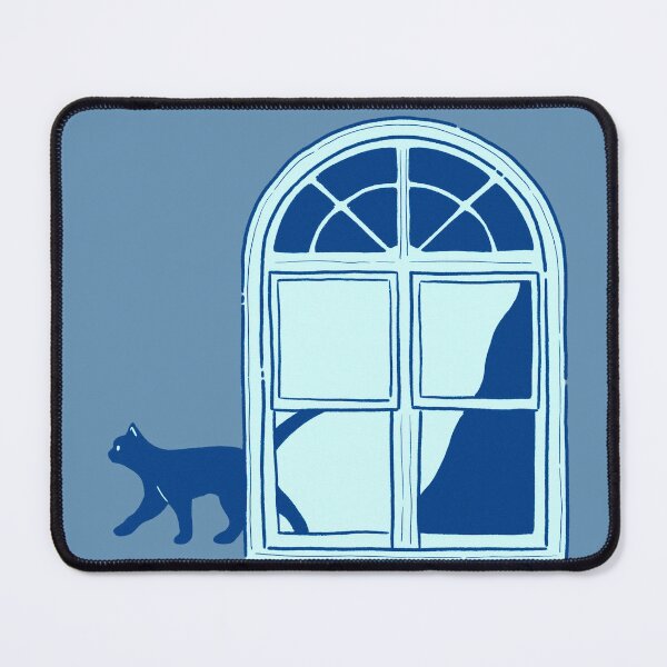 Item preview, cat at the window (blue) designed and sold by ht.