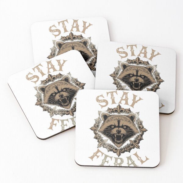 Item preview, Stay Feral with a snarling Raccoon. designed and sold by Birdie and Flynn.