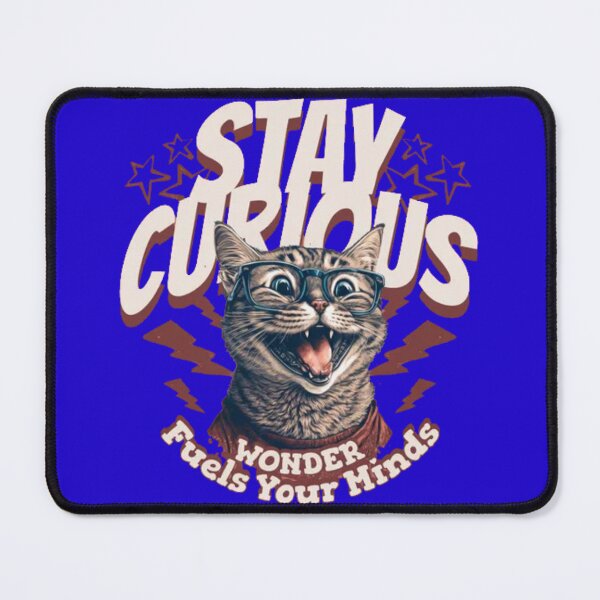 Item preview, Stay Curious Cat - Retro Wonder Fuels Your Minds Illustration designed and sold by GenZFashion000.