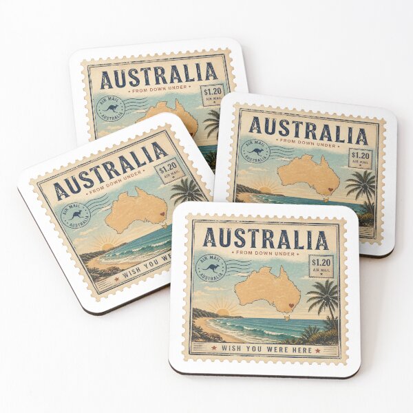 Item preview, Australia,  Vintage Stamp Design designed and sold by PamLeeDesign.