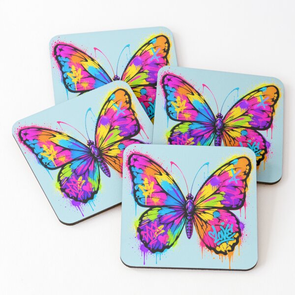 Item preview, Colorful Graffiti Butterfly on White Background designed and sold by Sn1ver.