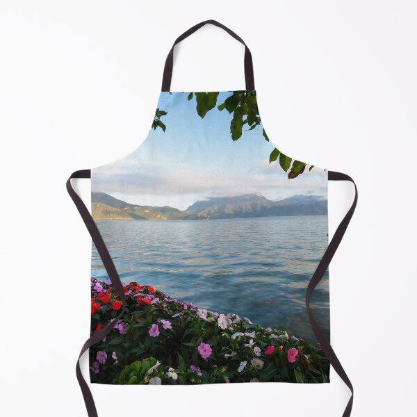 Item preview, Lugu Lake with beautiful flowers in the morning. Yunnan province, China. designed and sold by sinseeho.