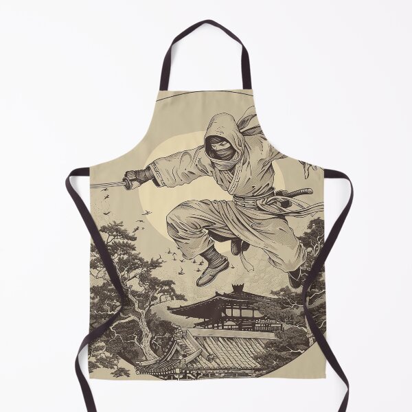 Item preview, Illustration of a ninja jumping onto the moon (Hokusai-style) designed and sold by whiteblackcat.