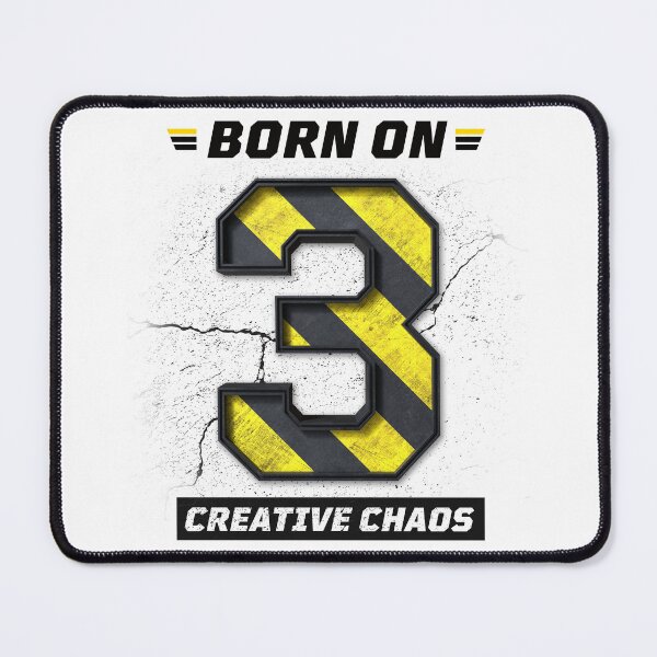Item preview, Born on 3 Creative Chaos – Birthday Number 3 Shirt, Artist Graphic, Grunge Industrial Streetwear Design designed and sold by amareshdas008.