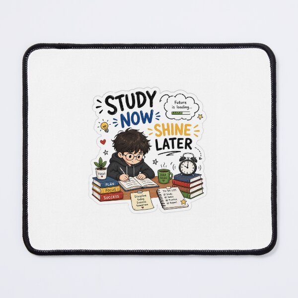 Item preview, Study Now Shine Later Sticker | Student Motivation Aesthetic | Focus & Success Design designed and sold by Ishratparween11.
