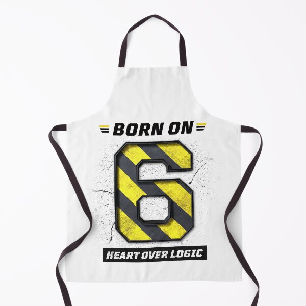 Item preview, Born on 6 Heart Over Logic – Birthday Number 6 Shirt, Emotional Personality Design, Grunge Industrial Streetwear designed and sold by amareshdas008.