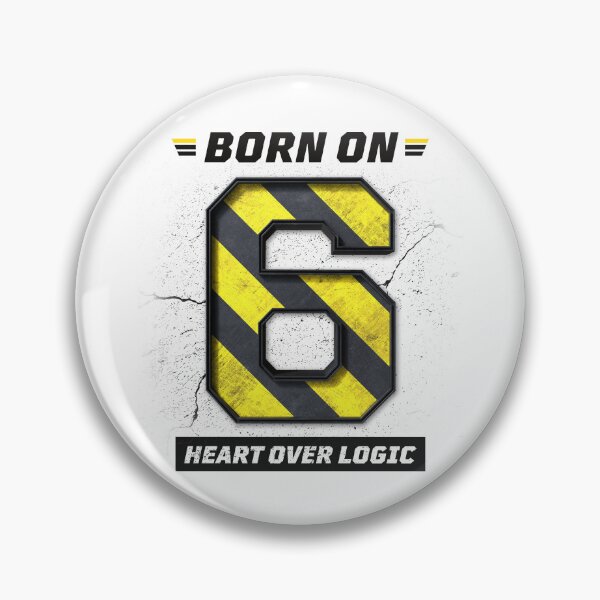 Item preview, Born on 6 Heart Over Logic – Birthday Number 6 Shirt, Emotional Personality Design, Grunge Industrial Streetwear designed and sold by amareshdas008.