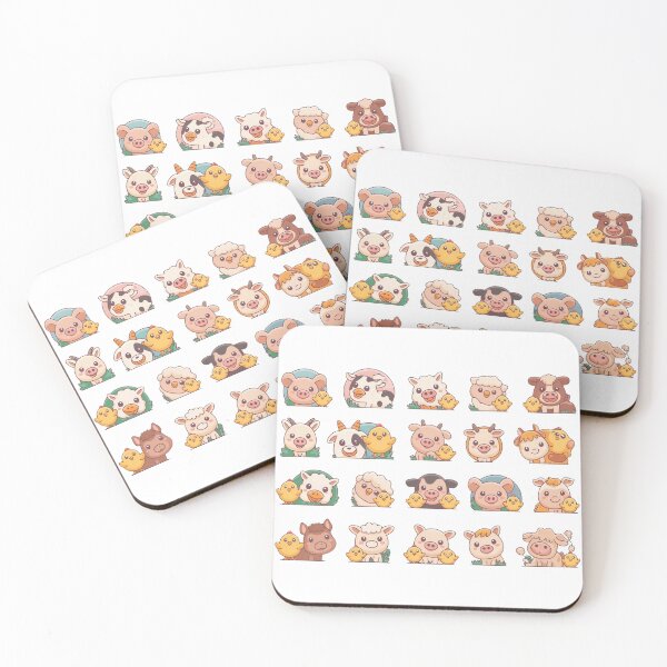 Item preview, Cute Farm Animals Chibi Sticker Pack - Kawaii Baby Pig, Cow, Sheep, and Chick Friends designed and sold by Picasfarmer.