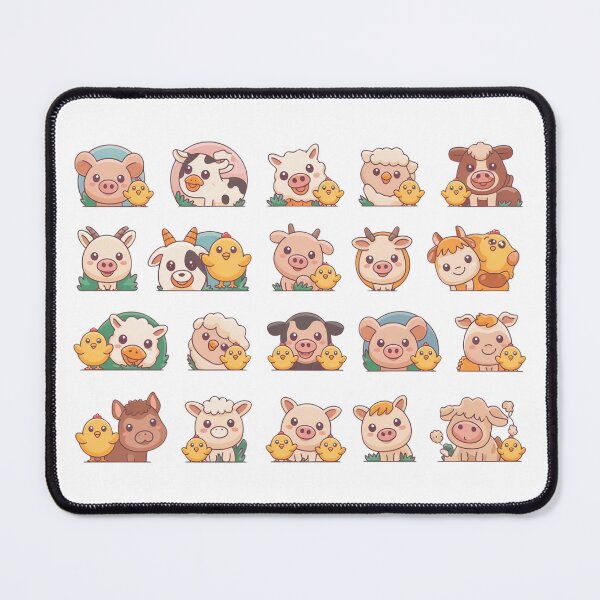 Item preview, Cute Farm Animals Chibi Sticker Pack - Kawaii Baby Pig, Cow, Sheep, and Chick Friends designed and sold by Picasfarmer.