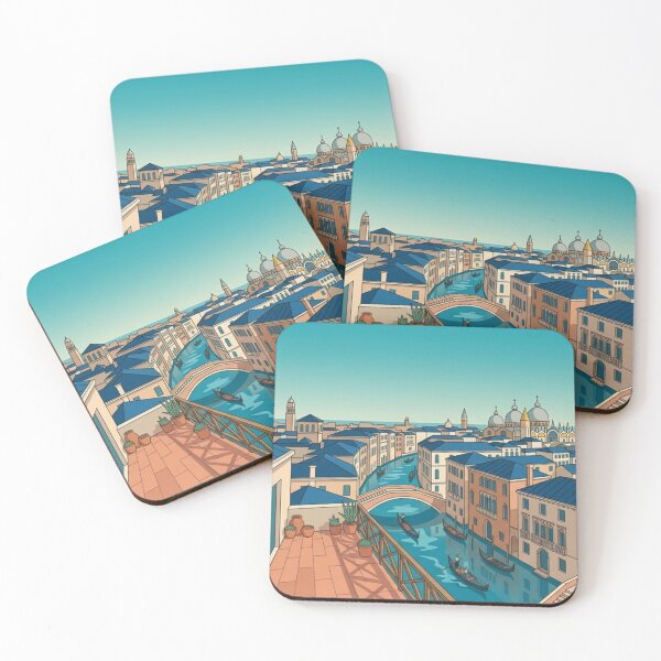 Item preview, Venetian Blue: Panoramic Vector Skyline of the Floating City designed and sold by HendAhabib.