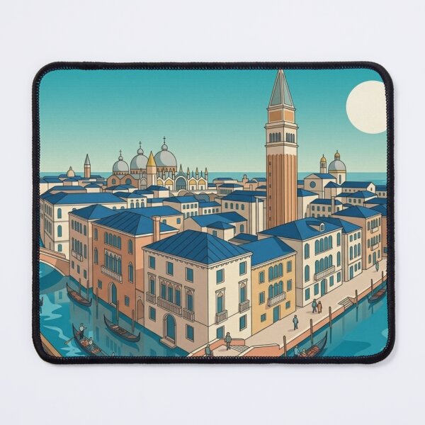 Item preview, Venetian Blue: Panoramic Vector Skyline of the Floating City designed and sold by HendAhabib.